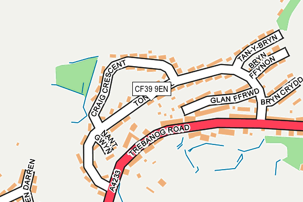 CF39 9EN map - OS OpenMap – Local (Ordnance Survey) CF39 9EN map - OS OpenMap – Local (Ordnance Survey)