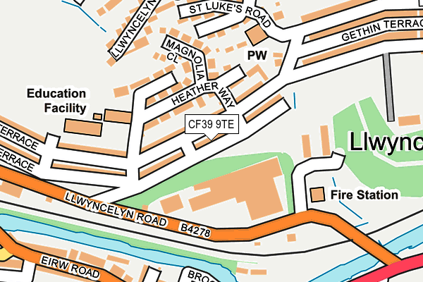 CF39 9TE map - OS OpenMap – Local (Ordnance Survey) CF39 9TE map - OS OpenMap – Local (Ordnance Survey)