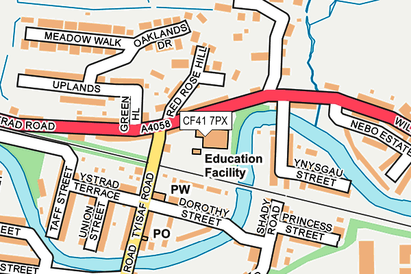 CF41 7PX map - OS OpenMap – Local (Ordnance Survey) CF41 7PX map - OS OpenMap – Local (Ordnance Survey)