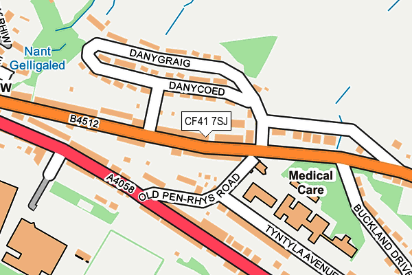 CF41 7SJ map - OS OpenMap – Local (Ordnance Survey) CF41 7SJ map - OS OpenMap – Local (Ordnance Survey)