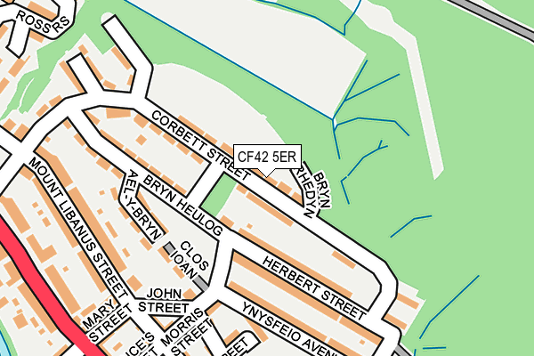 CF42 5ER map - OS OpenMap – Local (Ordnance Survey) CF42 5ER map - OS OpenMap – Local (Ordnance Survey)