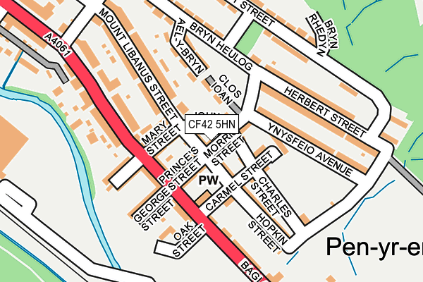 CF42 5HN map - OS OpenMap – Local (Ordnance Survey)