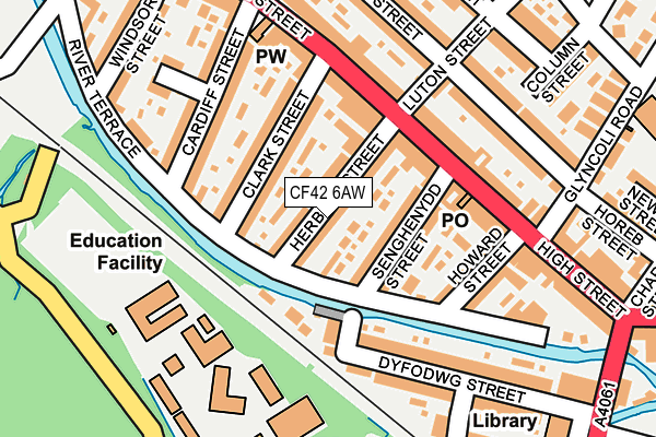 CF42 6AW map - OS OpenMap – Local (Ordnance Survey) CF42 6AW map - OS OpenMap – Local (Ordnance Survey)