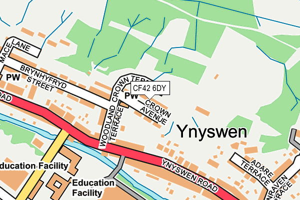 CF42 6DY map - OS OpenMap – Local (Ordnance Survey) CF42 6DY map - OS OpenMap – Local (Ordnance Survey)