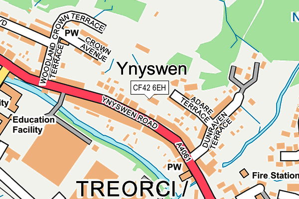 CF42 6EH map - OS OpenMap – Local (Ordnance Survey) CF42 6EH map - OS OpenMap – Local (Ordnance Survey)