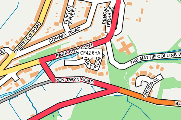 CF42 6HA map - OS OpenMap – Local (Ordnance Survey)
