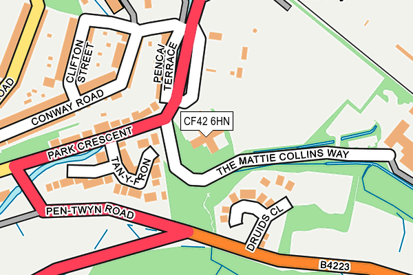CF42 6HN map - OS OpenMap – Local (Ordnance Survey) CF42 6HN map - OS OpenMap – Local (Ordnance Survey)