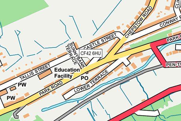 CF42 6HU map - OS OpenMap – Local (Ordnance Survey) CF42 6HU map - OS OpenMap – Local (Ordnance Survey)