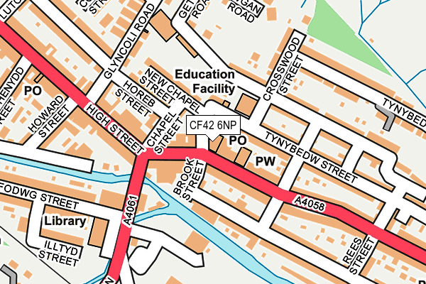 CF42 6NP map - OS OpenMap – Local (Ordnance Survey) CF42 6NP map - OS OpenMap – Local (Ordnance Survey)
