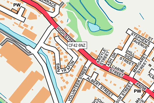 CF42 6NZ map - OS OpenMap – Local (Ordnance Survey) CF42 6NZ map - OS OpenMap – Local (Ordnance Survey)