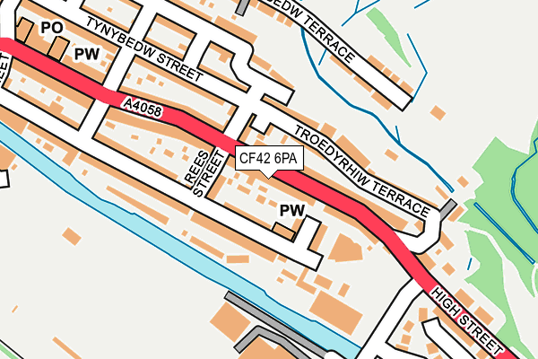 CF42 6PA map - OS OpenMap – Local (Ordnance Survey) CF42 6PA map - OS OpenMap – Local (Ordnance Survey)