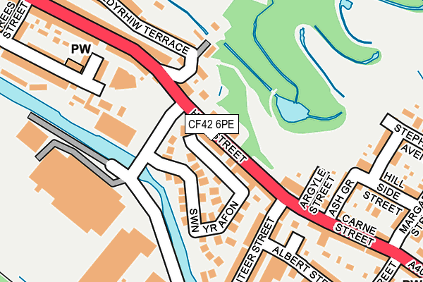 CF42 6PE map - OS OpenMap – Local (Ordnance Survey) CF42 6PE map - OS OpenMap – Local (Ordnance Survey)