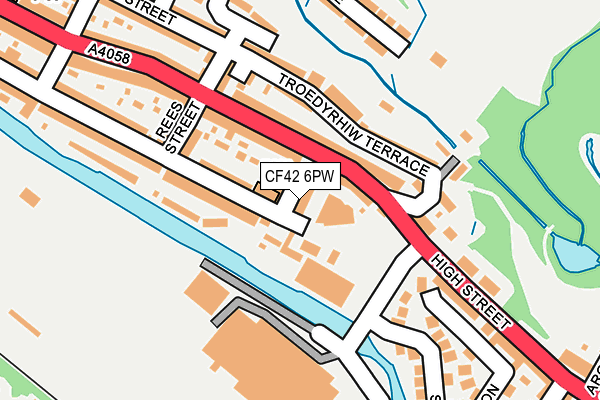 CF42 6PW map - OS OpenMap – Local (Ordnance Survey) CF42 6PW map - OS OpenMap – Local (Ordnance Survey)