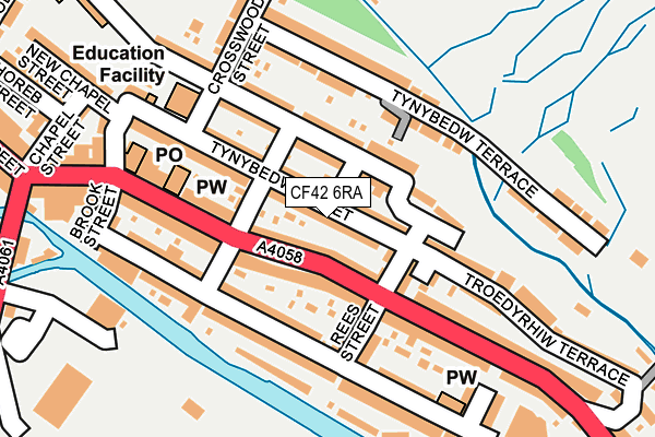 CF42 6RA map - OS OpenMap – Local (Ordnance Survey) CF42 6RA map - OS OpenMap – Local (Ordnance Survey)