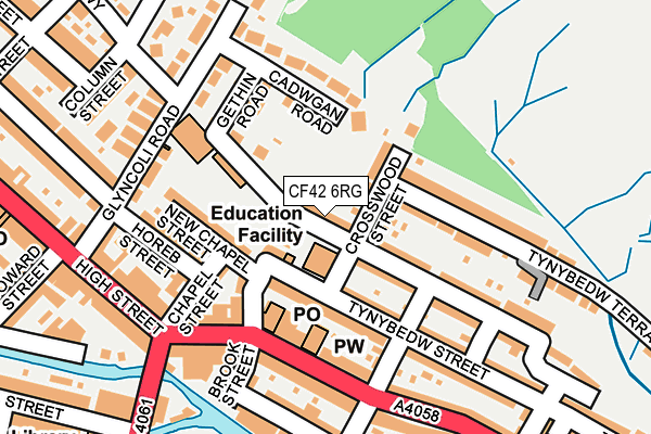 CF42 6RG map - OS OpenMap – Local (Ordnance Survey) CF42 6RG map - OS OpenMap – Local (Ordnance Survey)