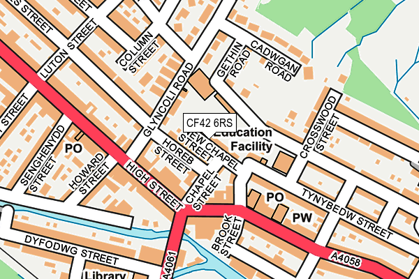 CF42 6RS map - OS OpenMap – Local (Ordnance Survey) CF42 6RS map - OS OpenMap – Local (Ordnance Survey)