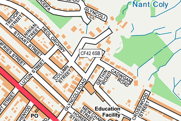CF42 6SB map - OS OpenMap – Local (Ordnance Survey) CF42 6SB map - OS OpenMap – Local (Ordnance Survey)