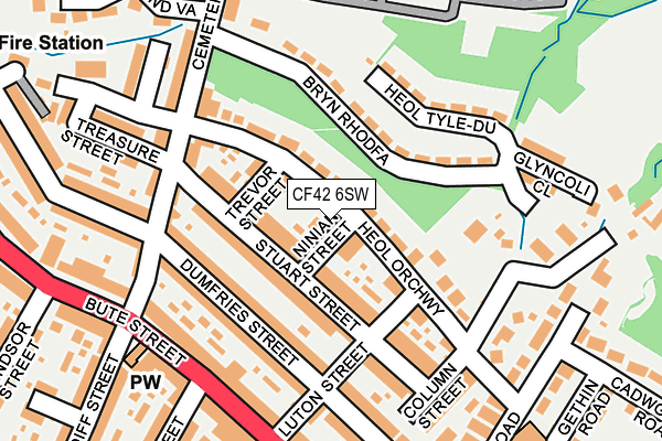 CF42 6SW map - OS OpenMap – Local (Ordnance Survey) CF42 6SW map - OS OpenMap – Local (Ordnance Survey)