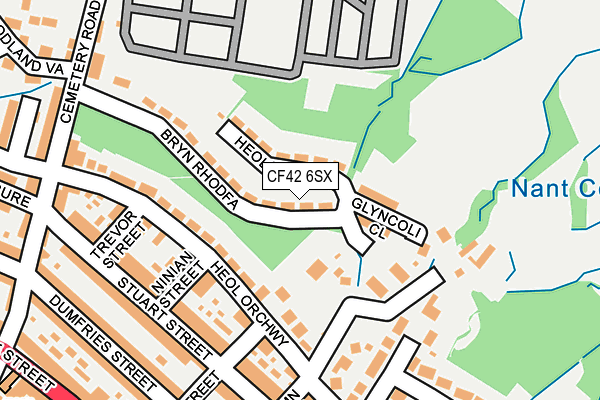 CF42 6SX map - OS OpenMap – Local (Ordnance Survey) CF42 6SX map - OS OpenMap – Local (Ordnance Survey)