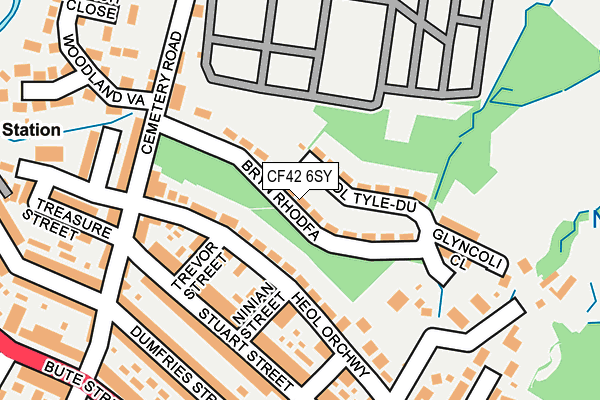 CF42 6SY map - OS OpenMap – Local (Ordnance Survey) CF42 6SY map - OS OpenMap – Local (Ordnance Survey)