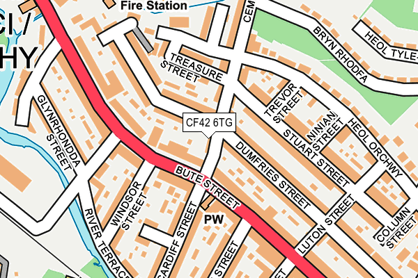CF42 6TG map - OS OpenMap – Local (Ordnance Survey) CF42 6TG map - OS OpenMap – Local (Ordnance Survey)