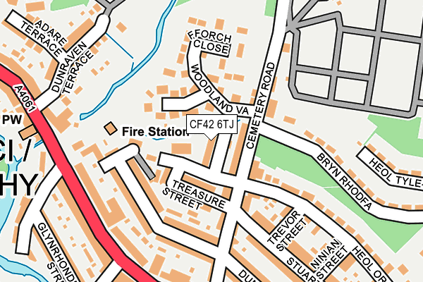 CF42 6TJ map - OS OpenMap – Local (Ordnance Survey) CF42 6TJ map - OS OpenMap – Local (Ordnance Survey)