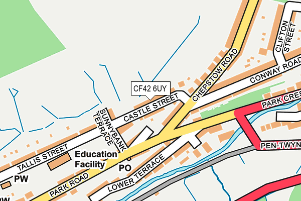 CF42 6UY map - OS OpenMap – Local (Ordnance Survey) CF42 6UY map - OS OpenMap – Local (Ordnance Survey)