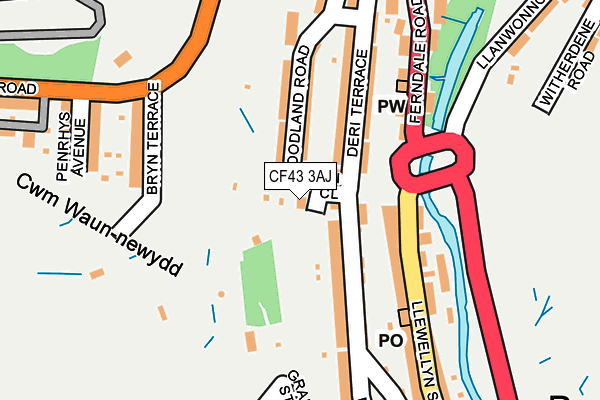CF43 3AJ map - OS OpenMap – Local (Ordnance Survey) CF43 3AJ map - OS OpenMap – Local (Ordnance Survey)