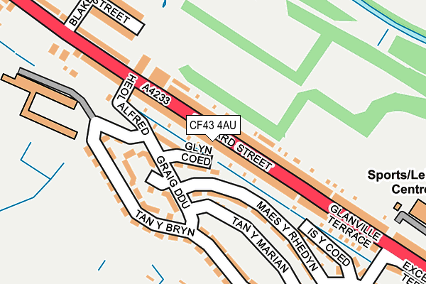 CF43 4AU map - OS OpenMap – Local (Ordnance Survey) CF43 4AU map - OS OpenMap – Local (Ordnance Survey)