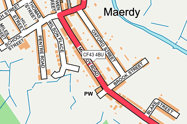 CF43 4BU map - OS OpenMap – Local (Ordnance Survey) CF43 4BU map - OS OpenMap – Local (Ordnance Survey)
