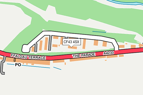 CF43 4SX map - OS OpenMap – Local (Ordnance Survey) CF43 4SX map - OS OpenMap – Local (Ordnance Survey)