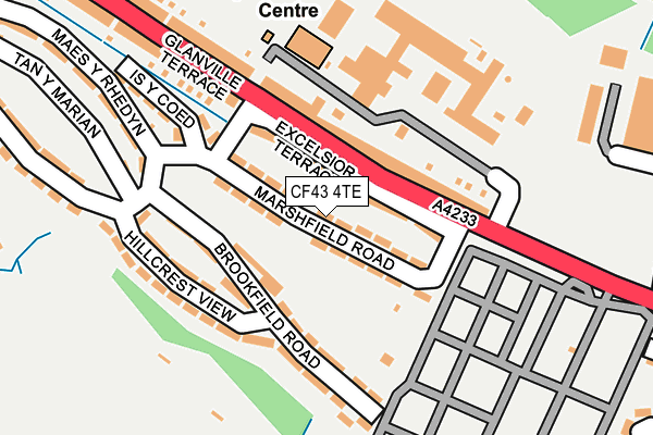 CF43 4TE map - OS OpenMap – Local (Ordnance Survey) CF43 4TE map - OS OpenMap – Local (Ordnance Survey)
