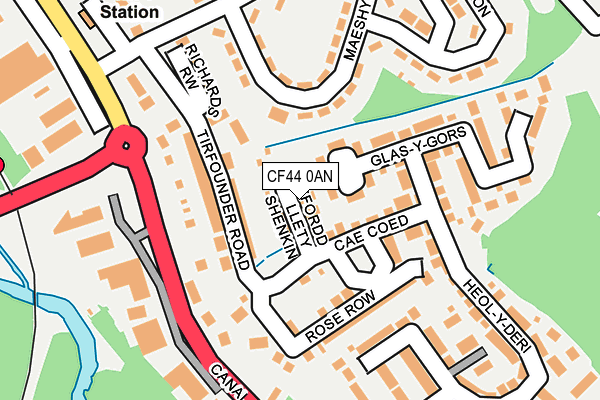 CF44 0AN map - OS OpenMap – Local (Ordnance Survey) CF44 0AN map - OS OpenMap – Local (Ordnance Survey)
