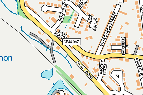 CF44 0AZ map - OS OpenMap – Local (Ordnance Survey) CF44 0AZ map - OS OpenMap – Local (Ordnance Survey)