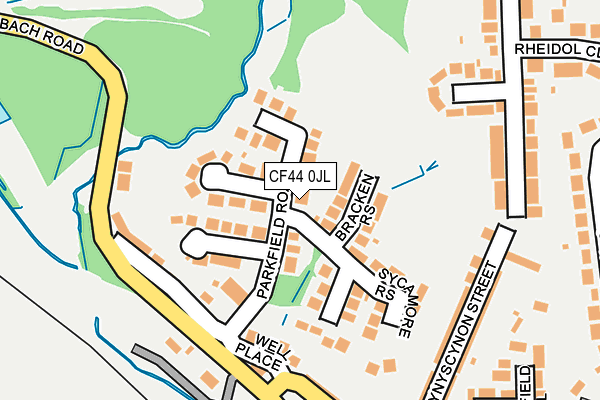 CF44 0JL map - OS OpenMap – Local (Ordnance Survey) CF44 0JL map - OS OpenMap – Local (Ordnance Survey)