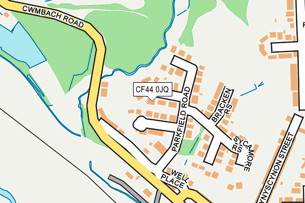 CF44 0JQ map - OS OpenMap – Local (Ordnance Survey) CF44 0JQ map - OS OpenMap – Local (Ordnance Survey)