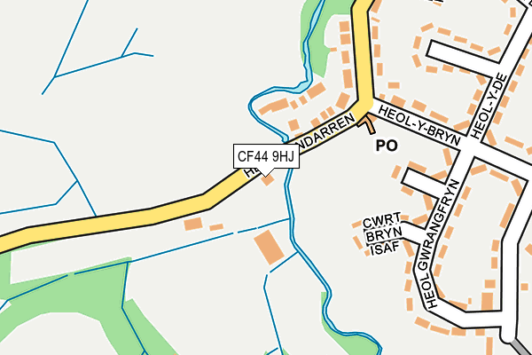 CF44 9HJ map - OS OpenMap – Local (Ordnance Survey) CF44 9HJ map - OS OpenMap – Local (Ordnance Survey)