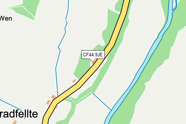 CF44 9JE map - OS OpenMap – Local (Ordnance Survey) CF44 9JE map - OS OpenMap – Local (Ordnance Survey)