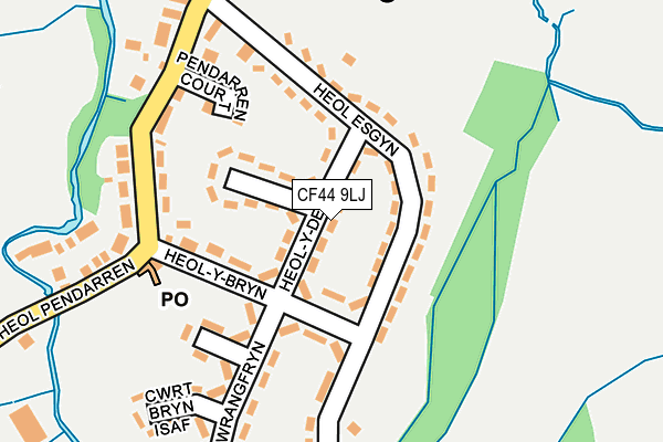 CF44 9LJ map - OS OpenMap – Local (Ordnance Survey) CF44 9LJ map - OS OpenMap – Local (Ordnance Survey)