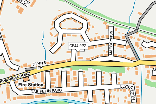 CF44 9PZ map - OS OpenMap – Local (Ordnance Survey) CF44 9PZ map - OS OpenMap – Local (Ordnance Survey)