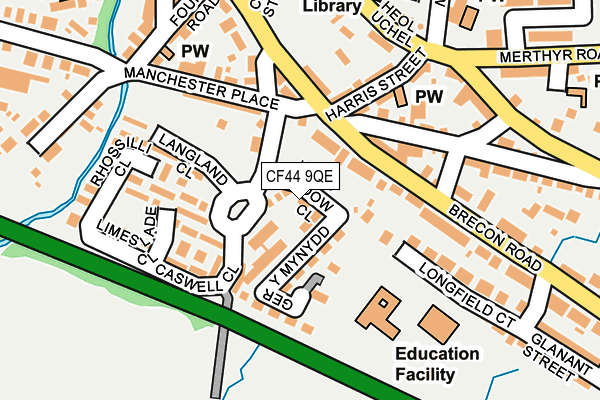 CF44 9QE map - OS OpenMap – Local (Ordnance Survey) CF44 9QE map - OS OpenMap – Local (Ordnance Survey)