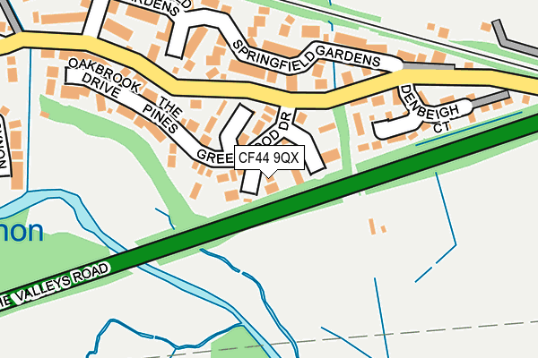 CF44 9QX map - OS OpenMap – Local (Ordnance Survey) CF44 9QX map - OS OpenMap – Local (Ordnance Survey)