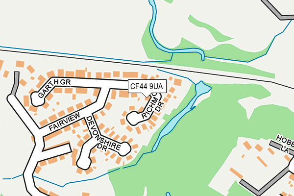 CF44 9UA map - OS OpenMap – Local (Ordnance Survey) CF44 9UA map - OS OpenMap – Local (Ordnance Survey)