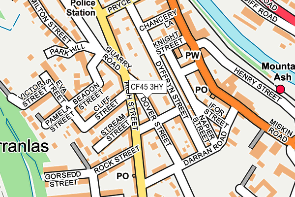 CF45 3HY map - OS OpenMap – Local (Ordnance Survey) CF45 3HY map - OS OpenMap – Local (Ordnance Survey)