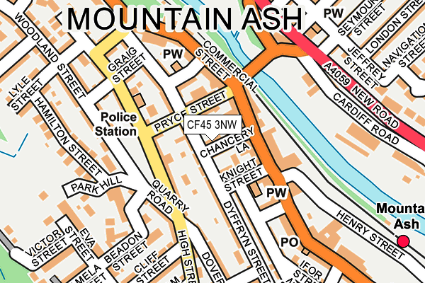 CF45 3NW map - OS OpenMap – Local (Ordnance Survey) CF45 3NW map - OS OpenMap – Local (Ordnance Survey)