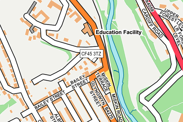 CF45 3TZ map - OS OpenMap – Local (Ordnance Survey)