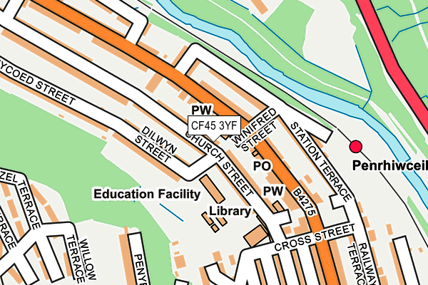CF45 3YF map - OS OpenMap – Local (Ordnance Survey) CF45 3YF map - OS OpenMap – Local (Ordnance Survey)