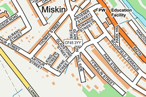 CF45 3YY map - OS OpenMap – Local (Ordnance Survey) CF45 3YY map - OS OpenMap – Local (Ordnance Survey)