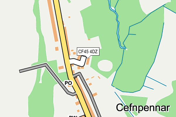 CF45 4DZ map - OS OpenMap – Local (Ordnance Survey) CF45 4DZ map - OS OpenMap – Local (Ordnance Survey)