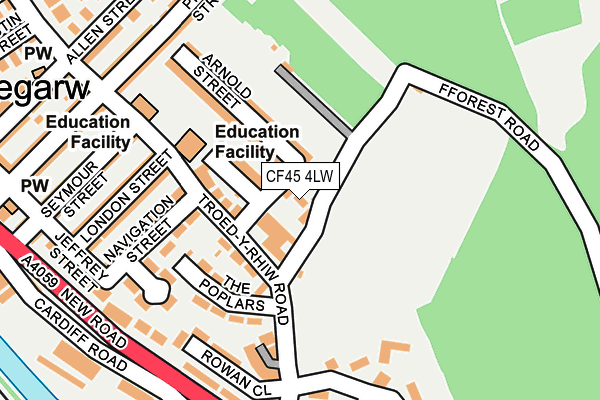 CF45 4LW map - OS OpenMap – Local (Ordnance Survey) CF45 4LW map - OS OpenMap – Local (Ordnance Survey)